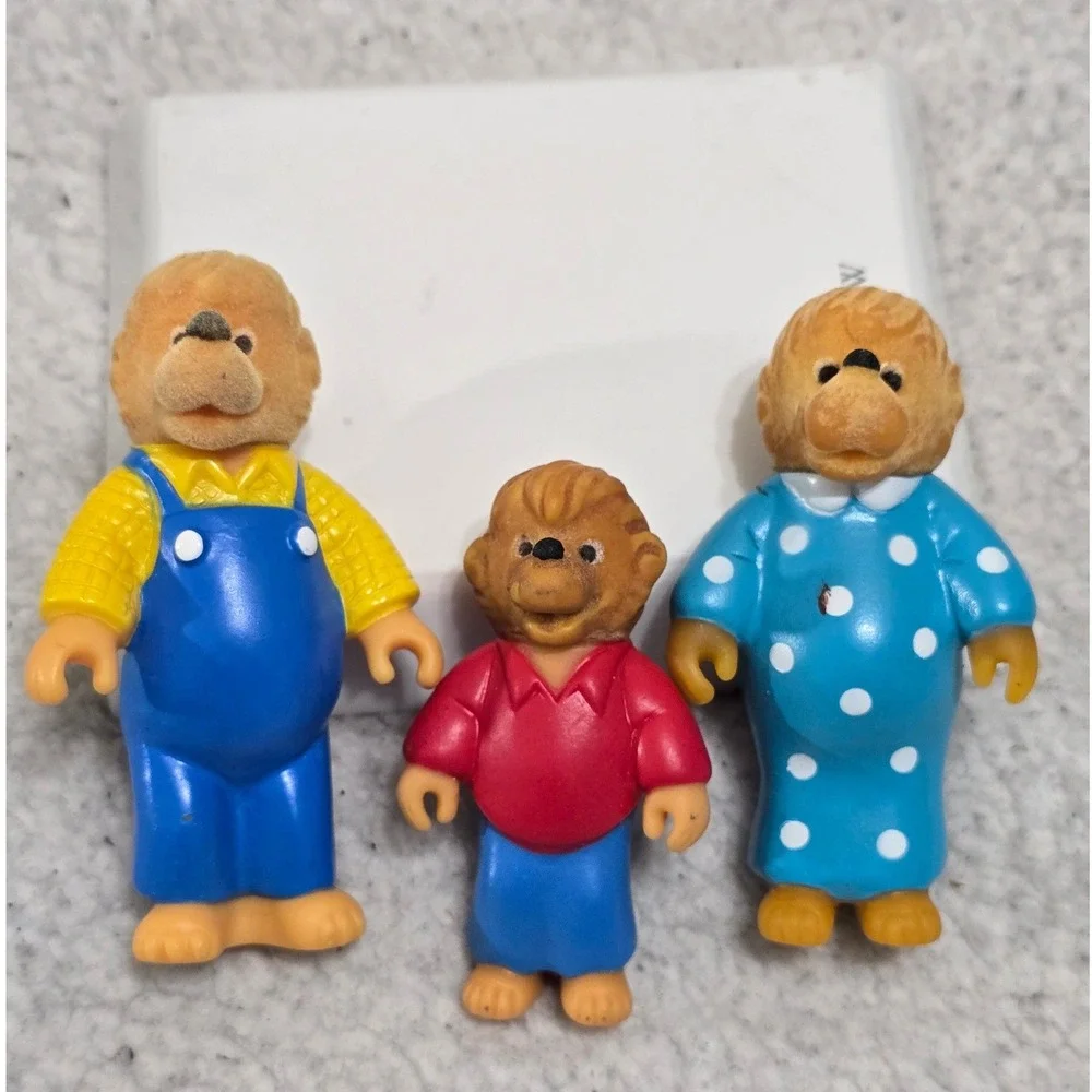 Vintage 1986 Berenstain Bears‎ PVC Figures Set Papa Mama Brother Bear 80s Toys